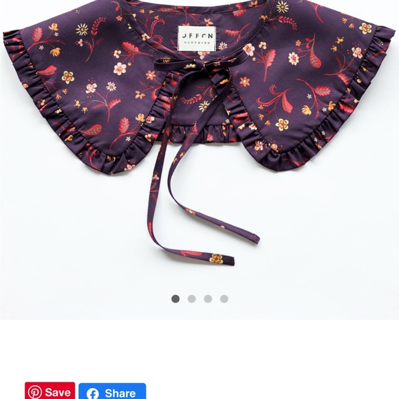 OFFON clothing LINEN SHORT SLEEVE BLOUSE in Polka Dots with Detachable COLLAR - Picture 8 of 10